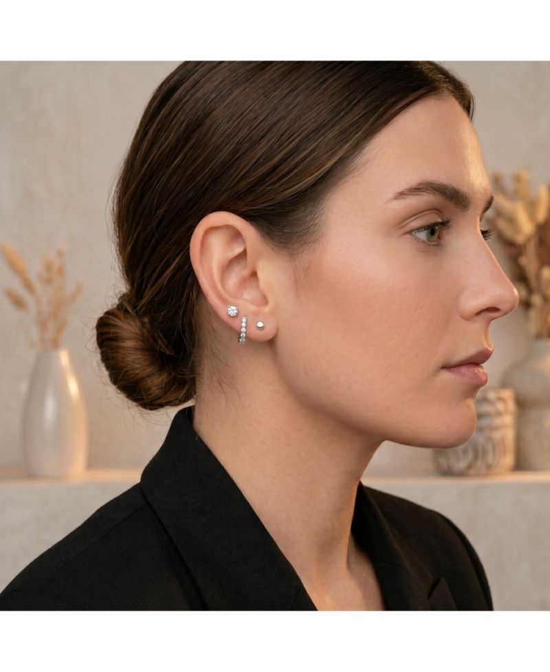 Dainty 12MM Sparkling CZ Extra Mini Huggie Hoop Earrings