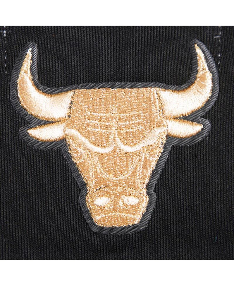 Women's Black Chicago Bulls Glam Cropped Pullover Sweatshirt
