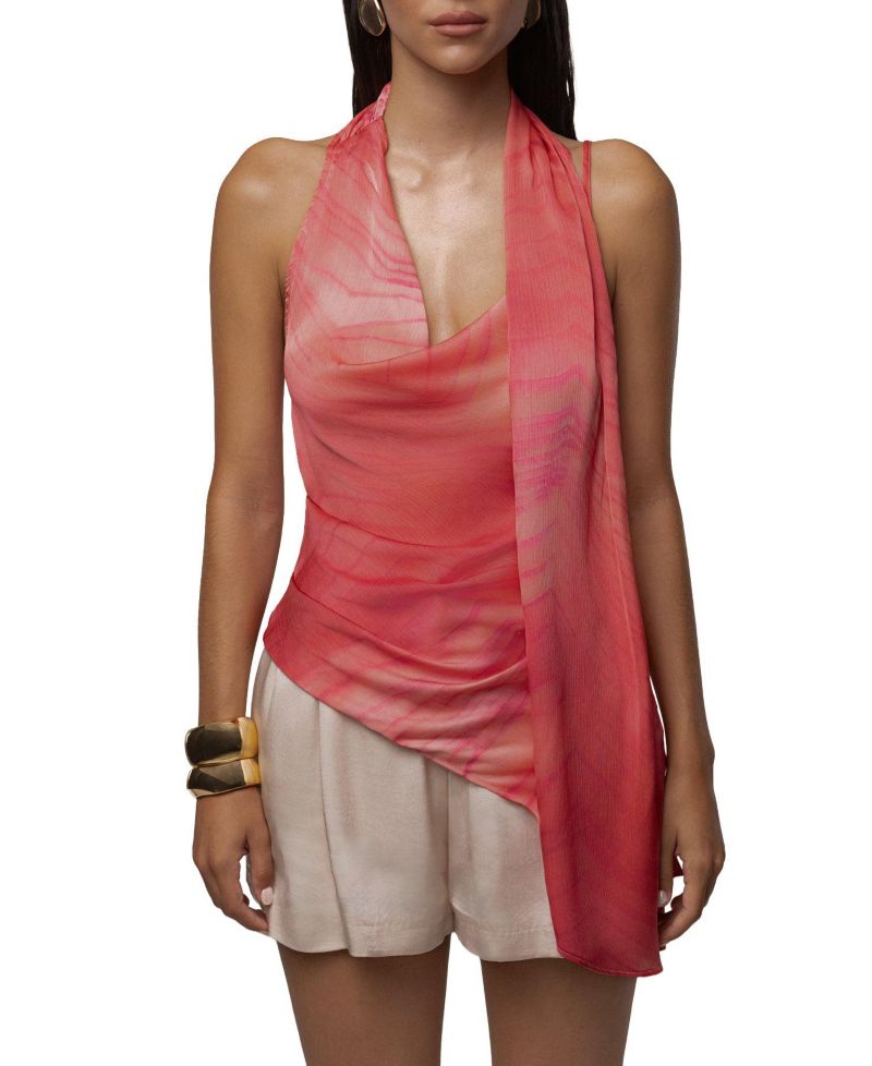 Women's Selene Cowl-Neck Asymmetrical-Hem Top