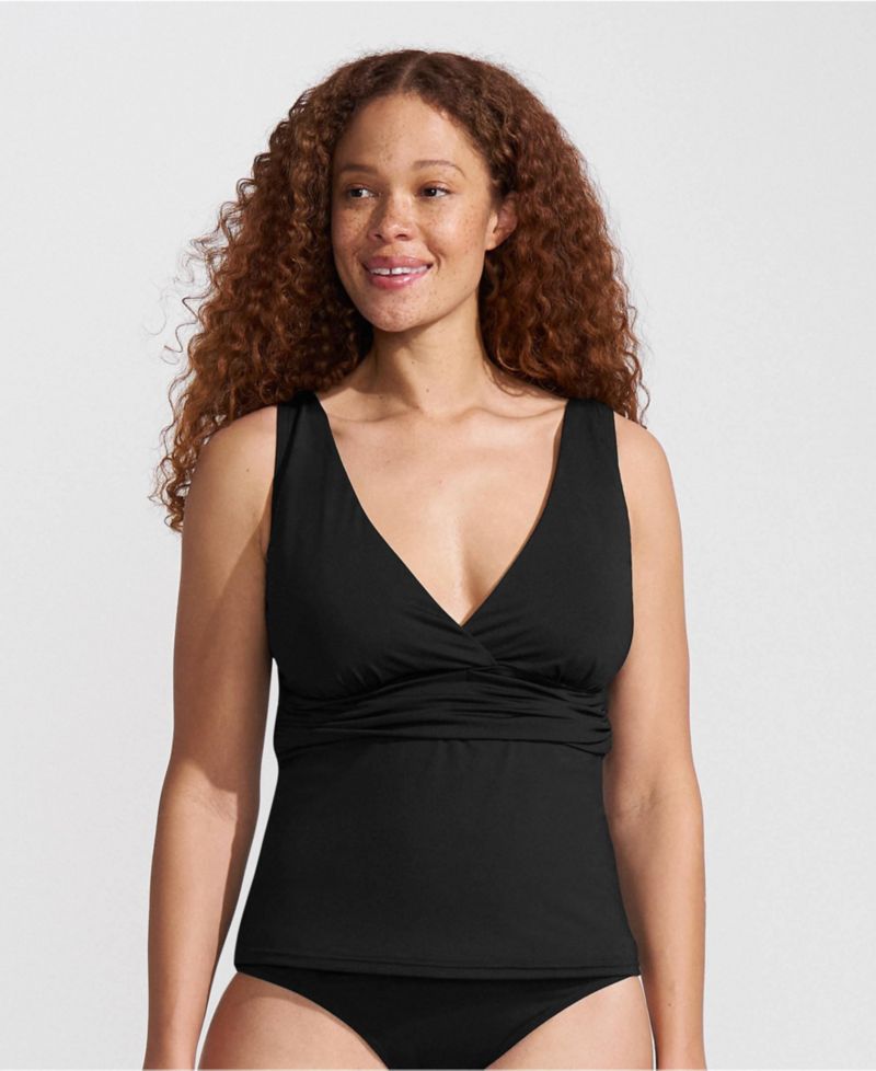 Women's D-Cup V-neck Plunge X Back Tankini Top