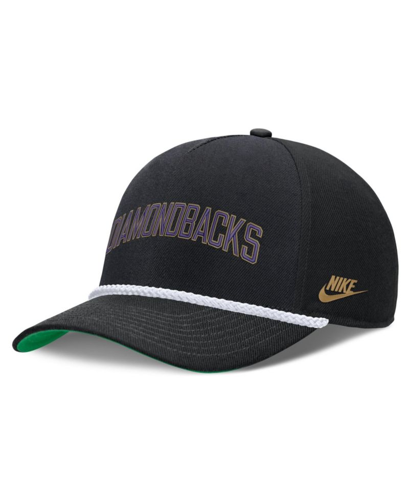 Men's Black Arizona Diamondbacks Cooperstown Collection Rise Adjustable Hat