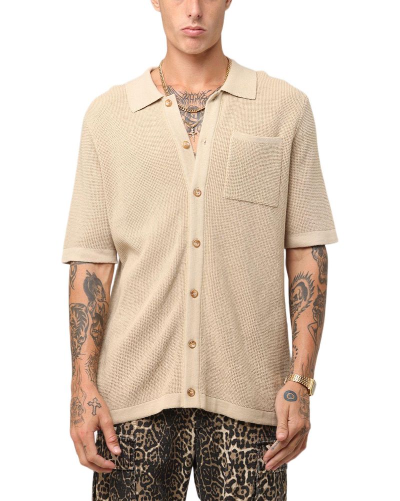 Men's Zyair Knit Rib Button Up Shirt