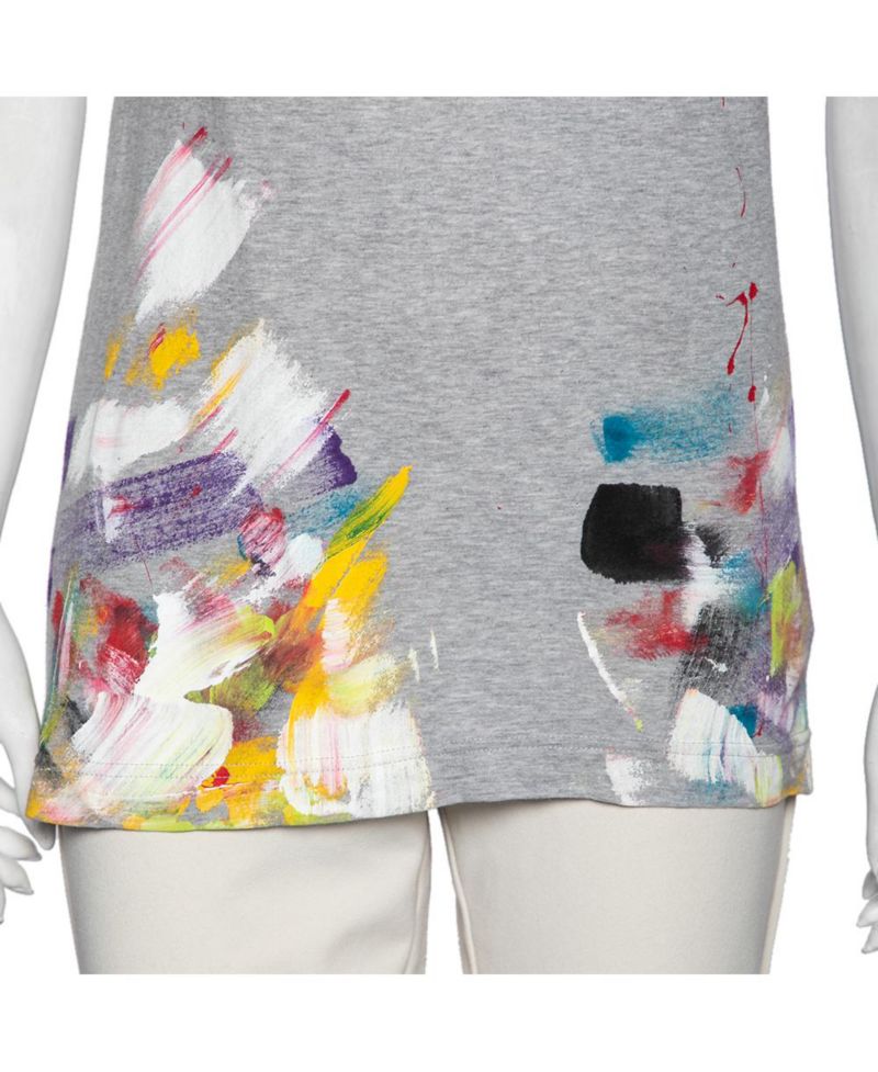 Women's Pre-Owned Dolce and Gabbana Grey Limited Edition Hand Painted Top