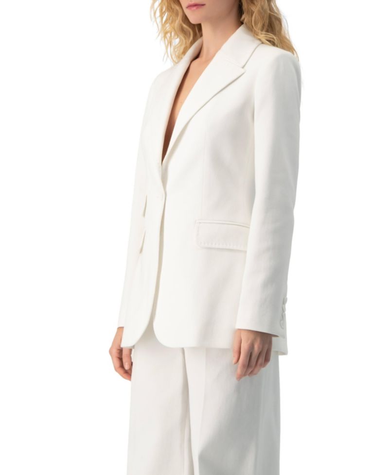 Women's Single-Breasted Structured Tailored Blazer