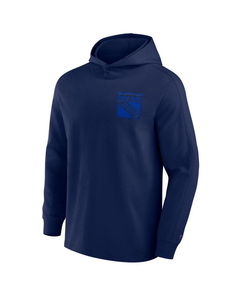 Men's Navy New York Rangers Elements Lightweight Tri-Blend Fleece Hoodie