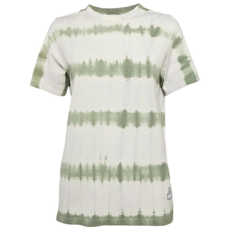 Women's Etoile White/green Tie-Dye Cotton Dena T-Shirt