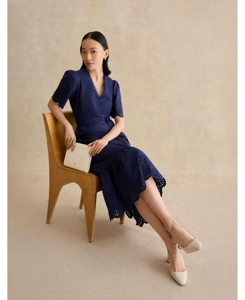Women's Meghan Broderie Cutwork Midi Dress