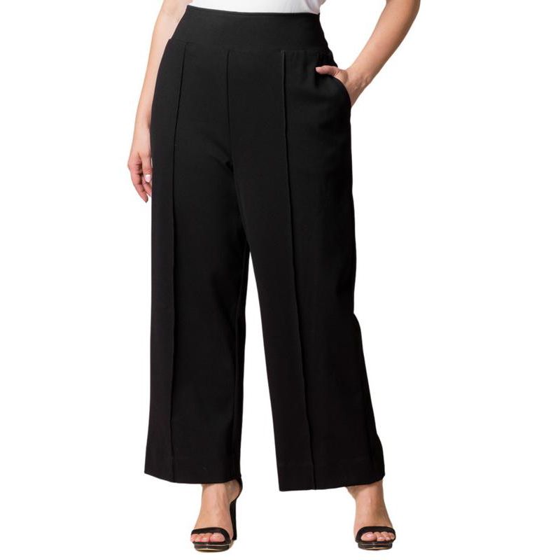 Plus Size Polished Ponte Wide Leg Pants