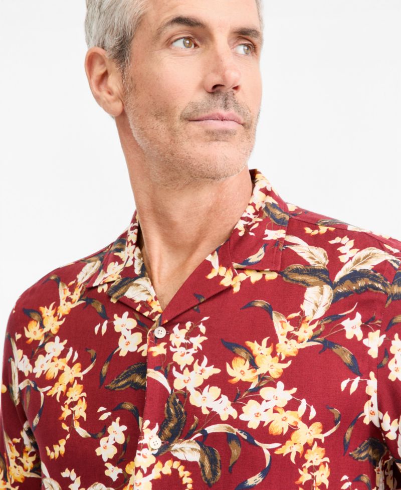Men's Floral-Print Short-Sleeve Shirt