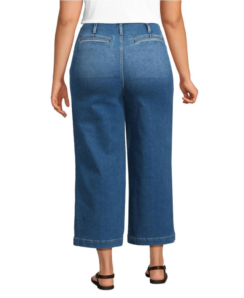Women's Recover Denim High Rise Patch Pocket Extra Wide Leg Crop Jeans