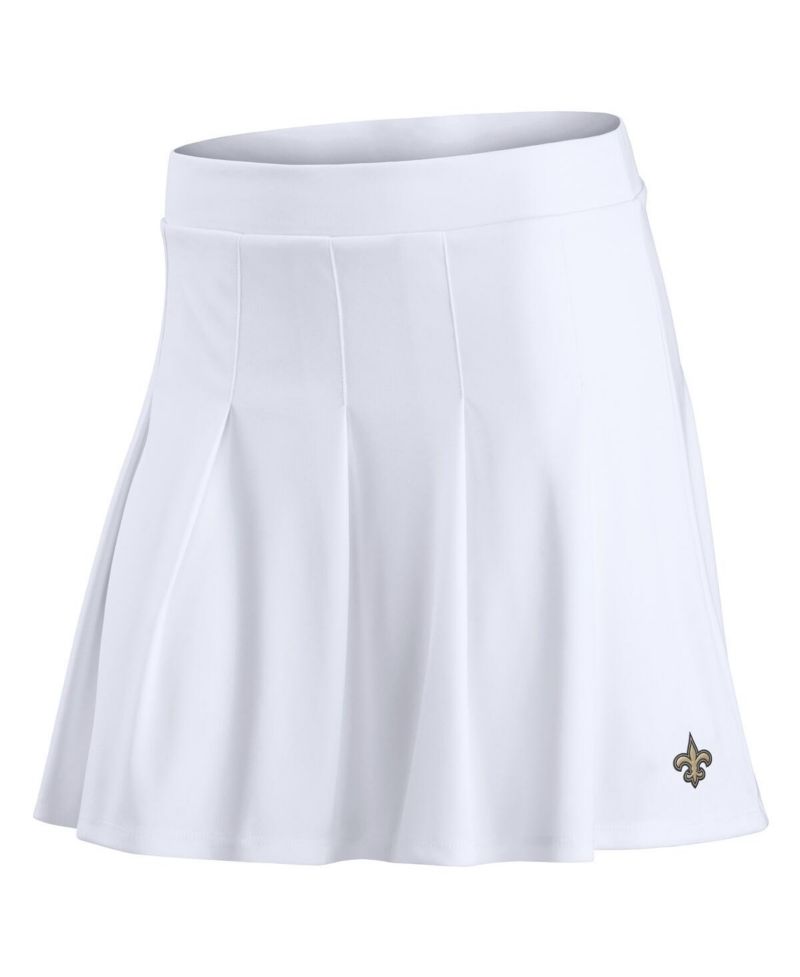 Women's White New Orleans Saints Primary Logo Tennis Skirts