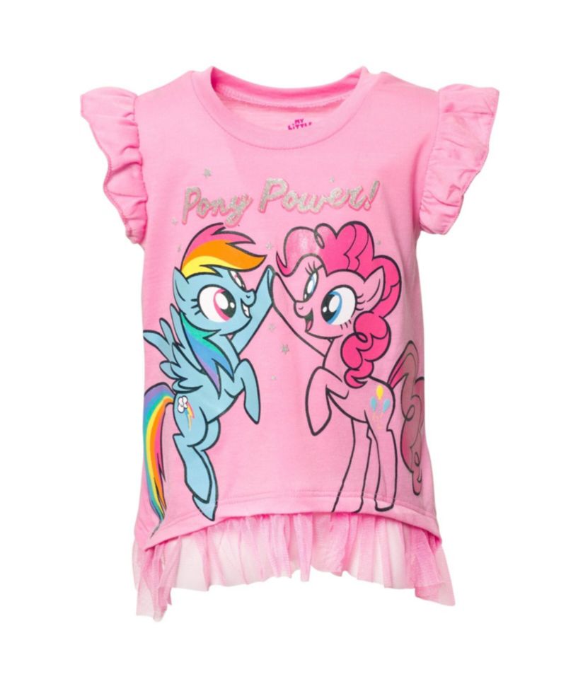 Little Girls My Pony Short Sleeve T-Shirt and Bike Shorts Set