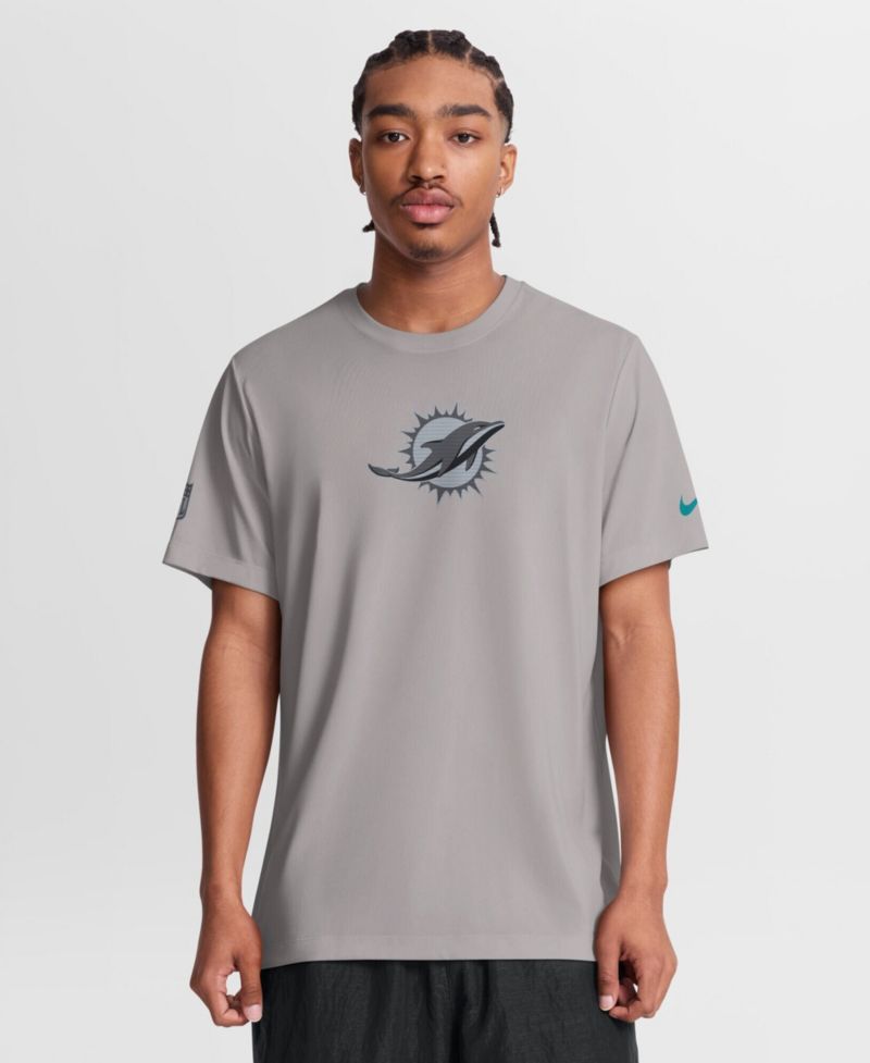 Men's Gray Miami Dolphins Sideline Lead The Charge Legend Dri-FIT T-Shirt