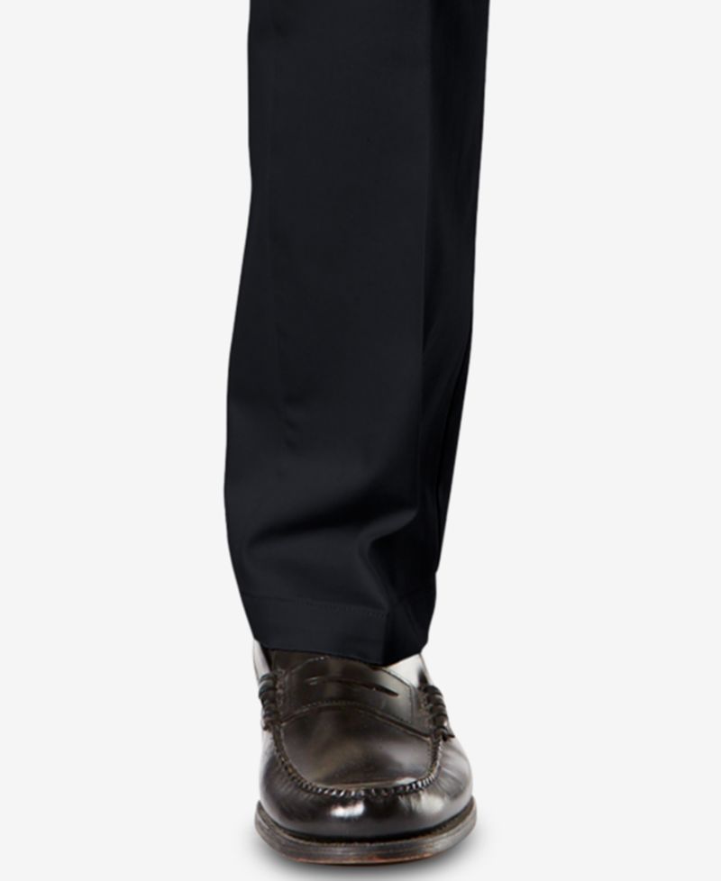 Men's Signature Lux Cotton Straight Fit Creased Stretch Khaki Pants