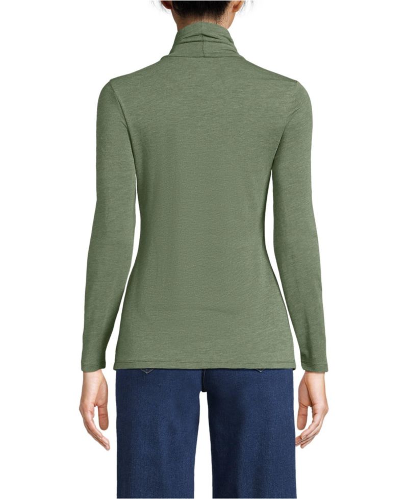 Women's Lightweight Jersey Skimming Long Sleeve Turtleneck
