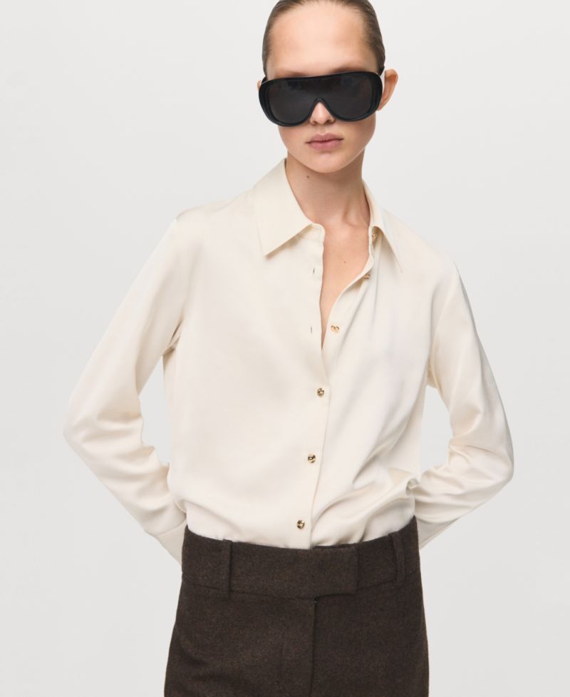 Women's Satin Finish Flowy Shirt