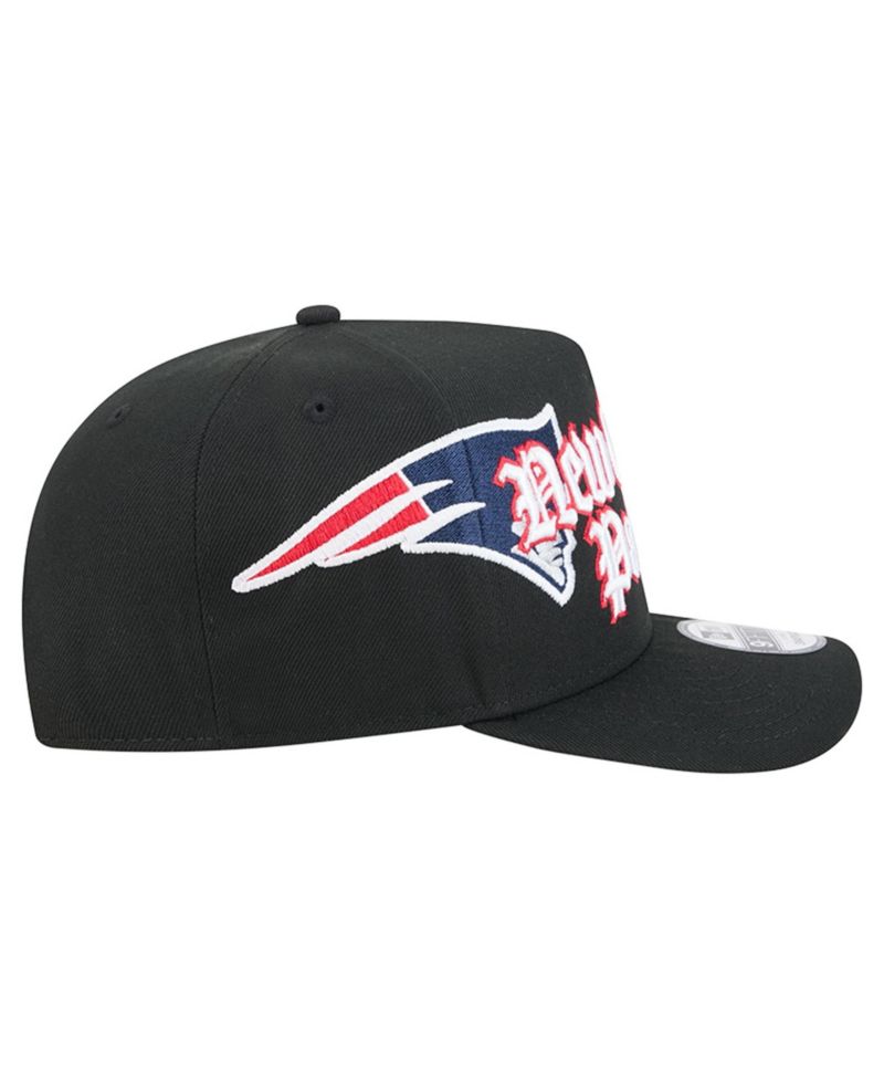 Men's Black New England Patriots Proud A-Frame 9FIFTY Snapback Hat