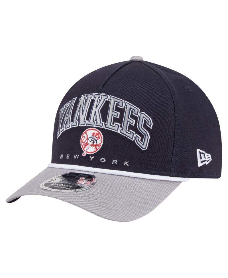 Men's Navy/Gray New York Yankees Arch 9FORTY A-Frame M-Crown Adjustable Hat