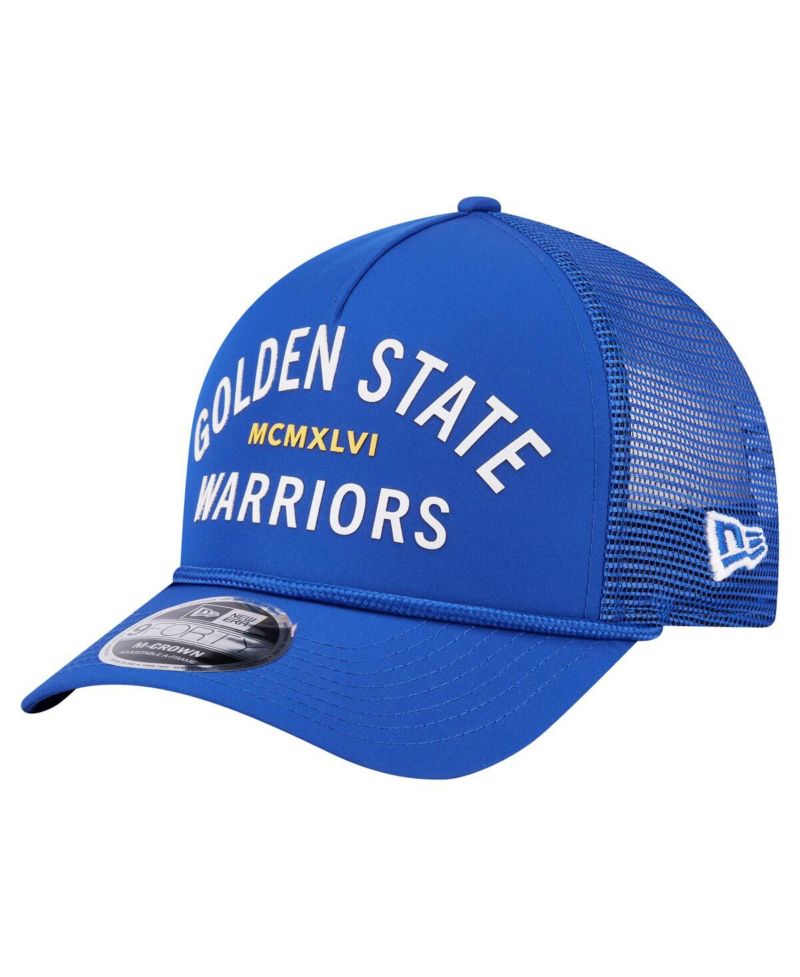 Men's Royal Golden State Warriors Minimalist A-Frame 9FORTY Trucker Hat