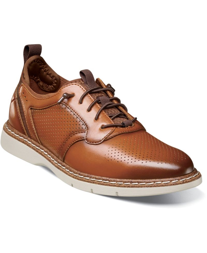 Little and Big Boys Sync Plain Toe Elastic Lace Up Dress Shoe
