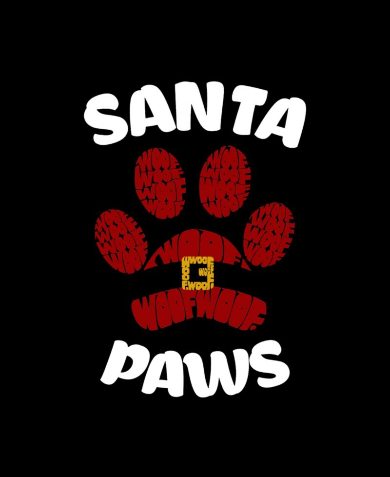 Women's Santa Paws Word Art Long-Sleeve Sweatshirt
