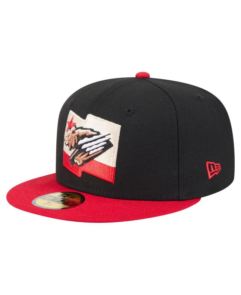 Men's Black/Red Fresno Grizzlies Authentic Collection 59FIFTY Fitted Hat