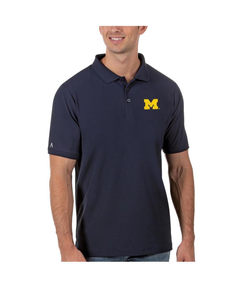 Men's Navy Michigan Wolverines Legacy Pique Polo
