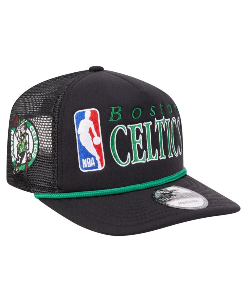 Men's Black Boston Celtics Team Logo Foam Front 19TWENTY A-Frame Trucker Adjustable Hat
