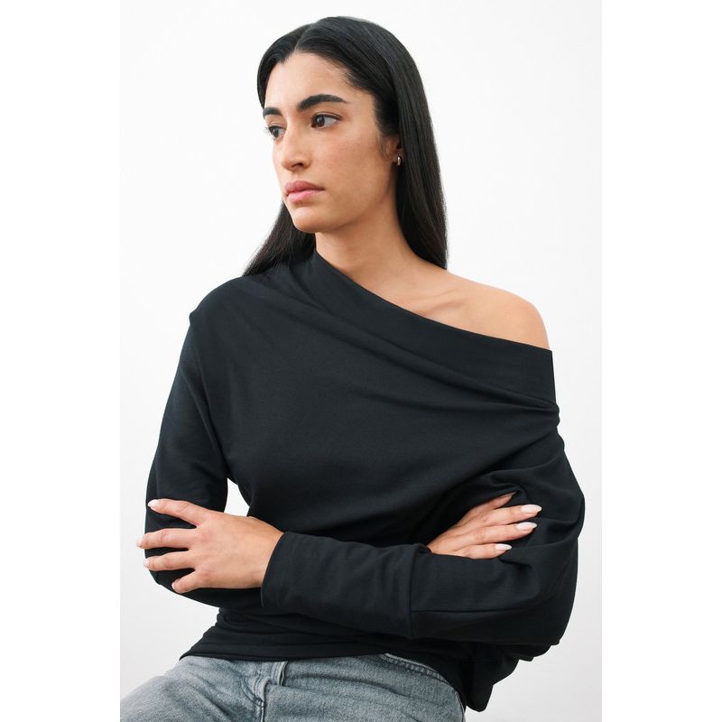 Women's Lauren Off-Shoulder Long-Sleeve Relaxed-Fit Casual Sweatshirt