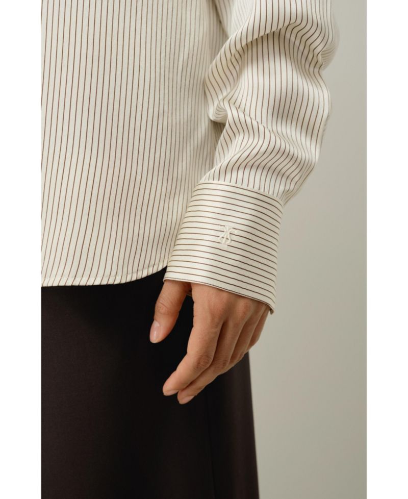 Women's Silk Charmeuse Pinstripe Shirt