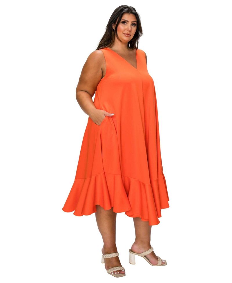 Plus Size Simone Sleeveless Pocket Flare Dress