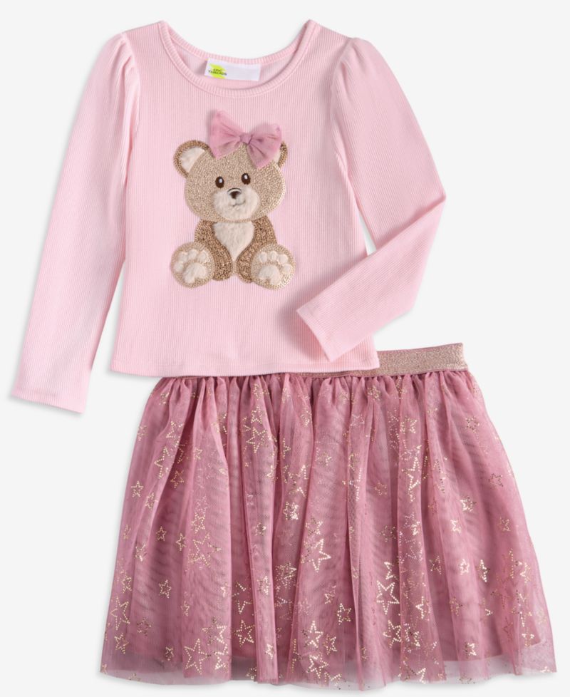 Toddler Girls' 12M-5T Teddy Bear Top and Tutu, 2-Piece Set