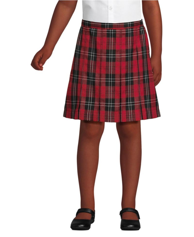 Big Girls Plaid Box Pleat Skirt Top of the Knee