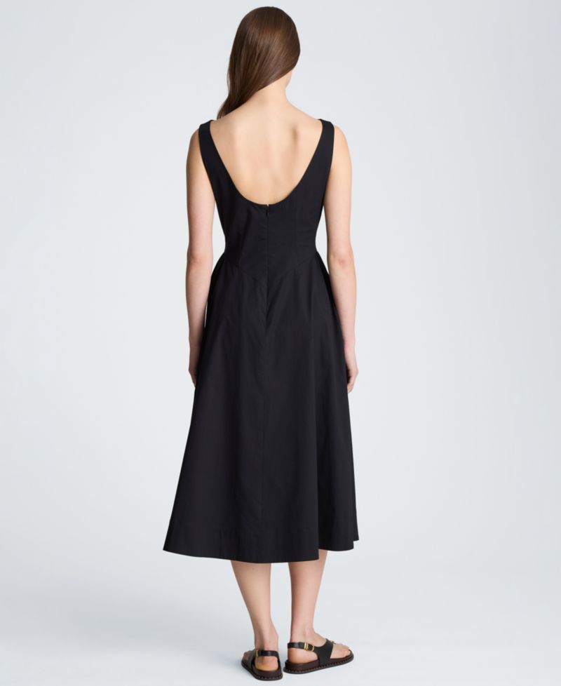 Women's Sleeveless Boat Neck Midi Dress