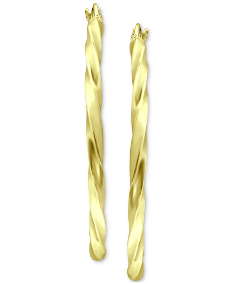 Twist Hoop Earrings in 18k Gold-Plated Sterling Silver or Sterling Silver