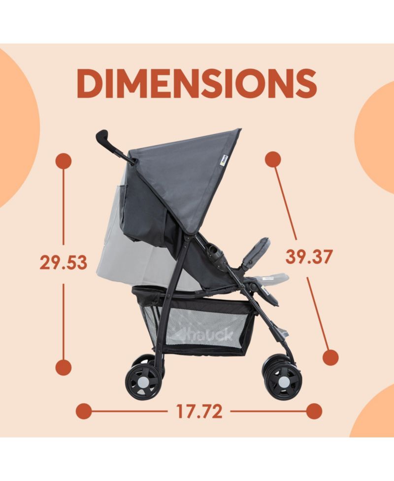 Sport T13 Lightweight Compact Foldable Stroller Pushchair, Charcoal Stone