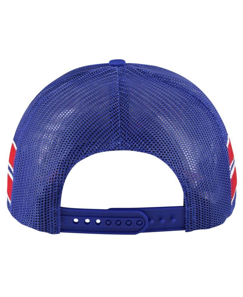47 Brand Men's Blue New York Rangers Sideband Stripes Trucker Snapback Hat