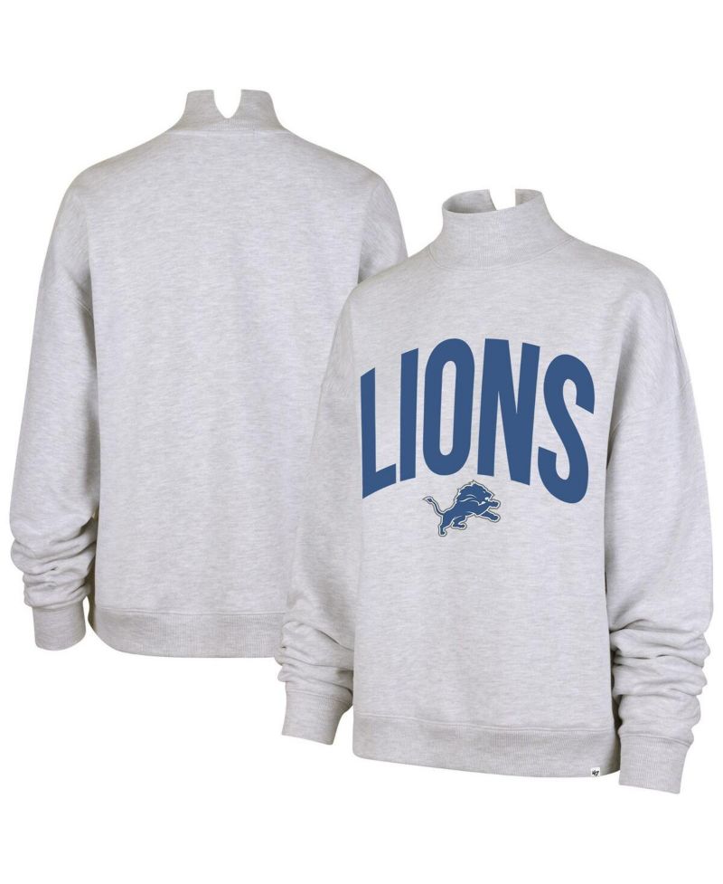 Women's Gray Detroit Lions Subtle Muse Mock Neck Sweatshirt