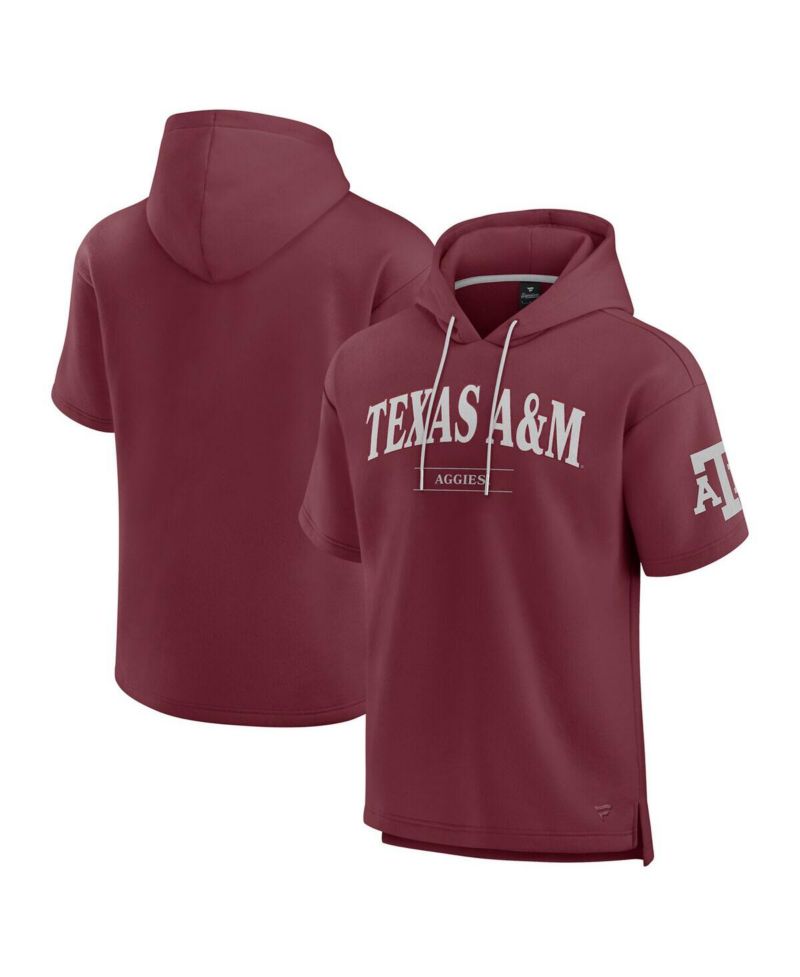 Men's Maroon Texas A&M Aggies Ready Short Sleeve Pullover Hoodie