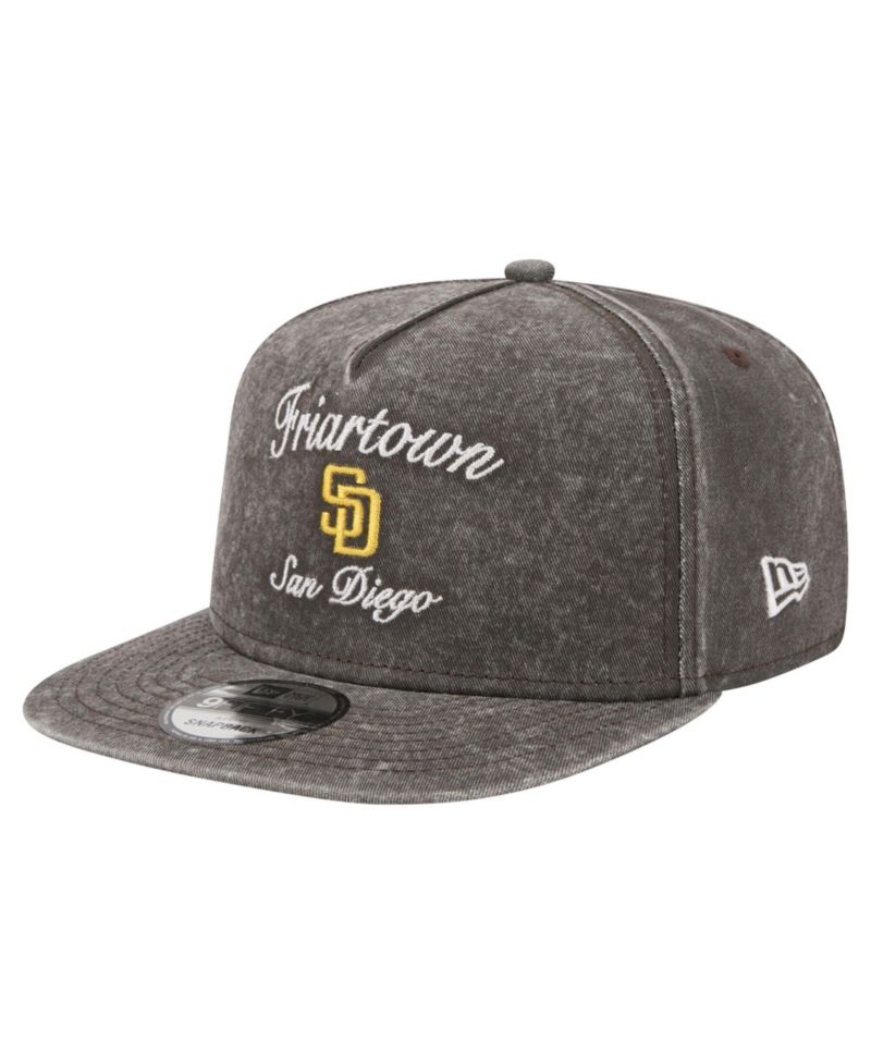 Men's Black San Diego Padres City Slogan A-Frame 9FIFTY Snapback Hat