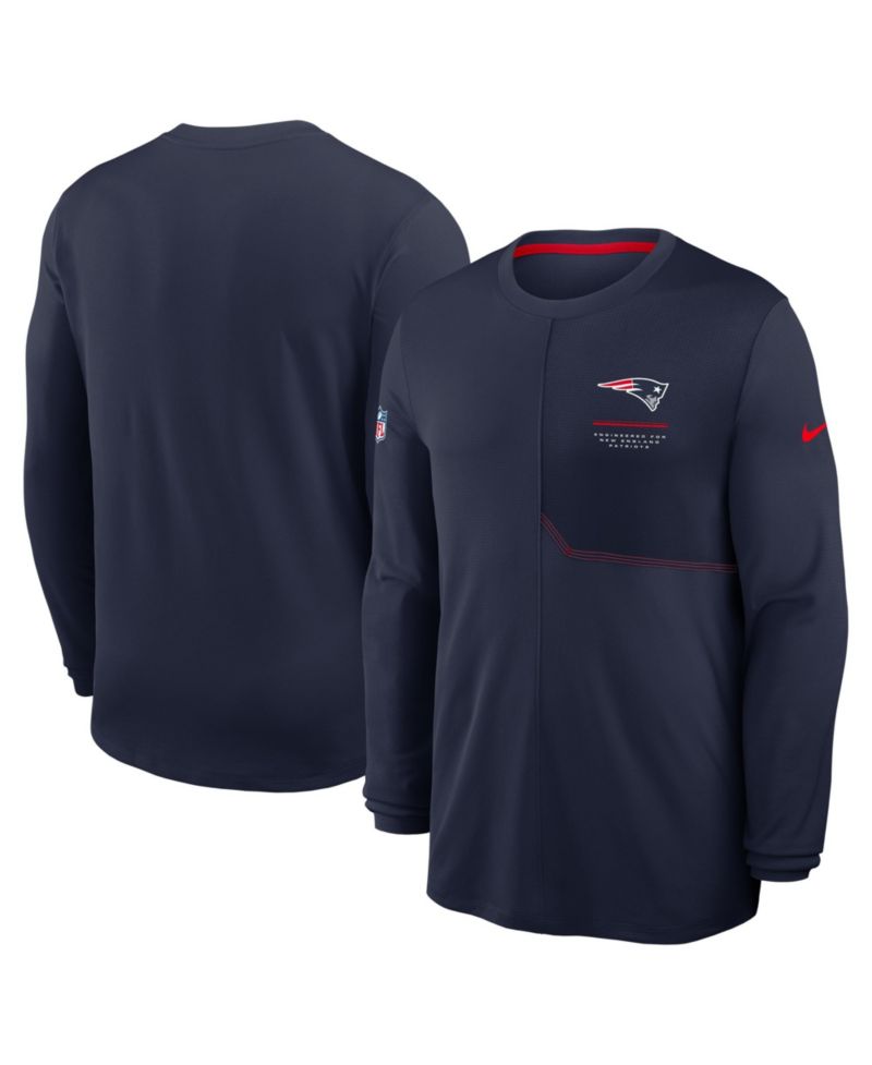Men's Navy New England Patriots Sideline Coaches UV Dri-FIT Long Sleeve T-Shirt