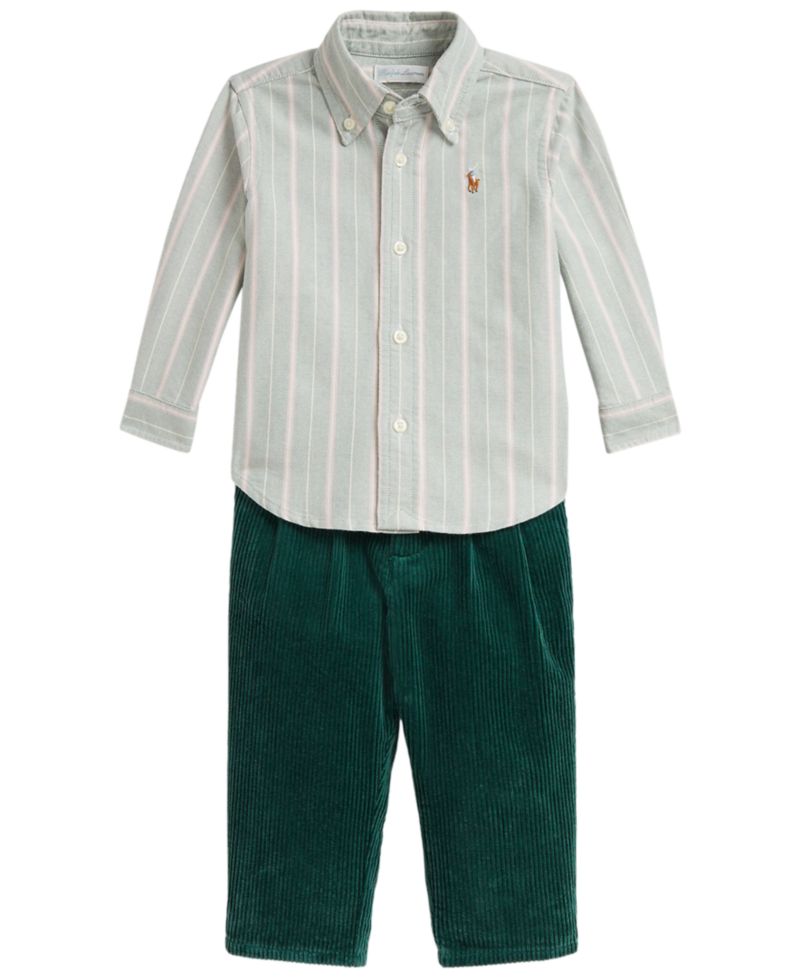 Baby Boys' Cotton Oxford Shirt and Corduroy Pants, 2-Piece Set