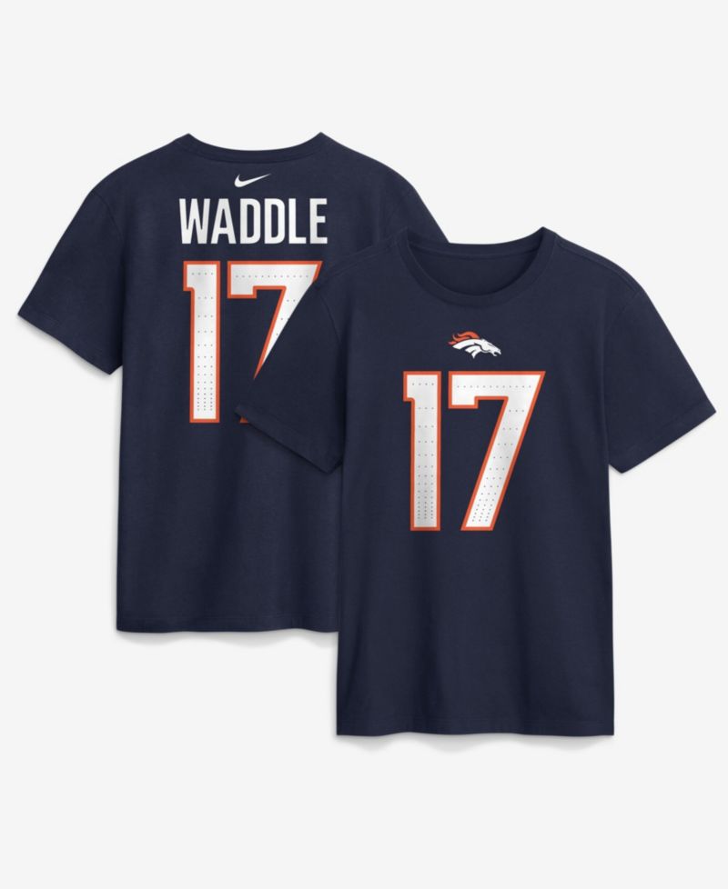 Men's Jaylen Waddle Navy Denver Broncos Name & Number T-Shirt