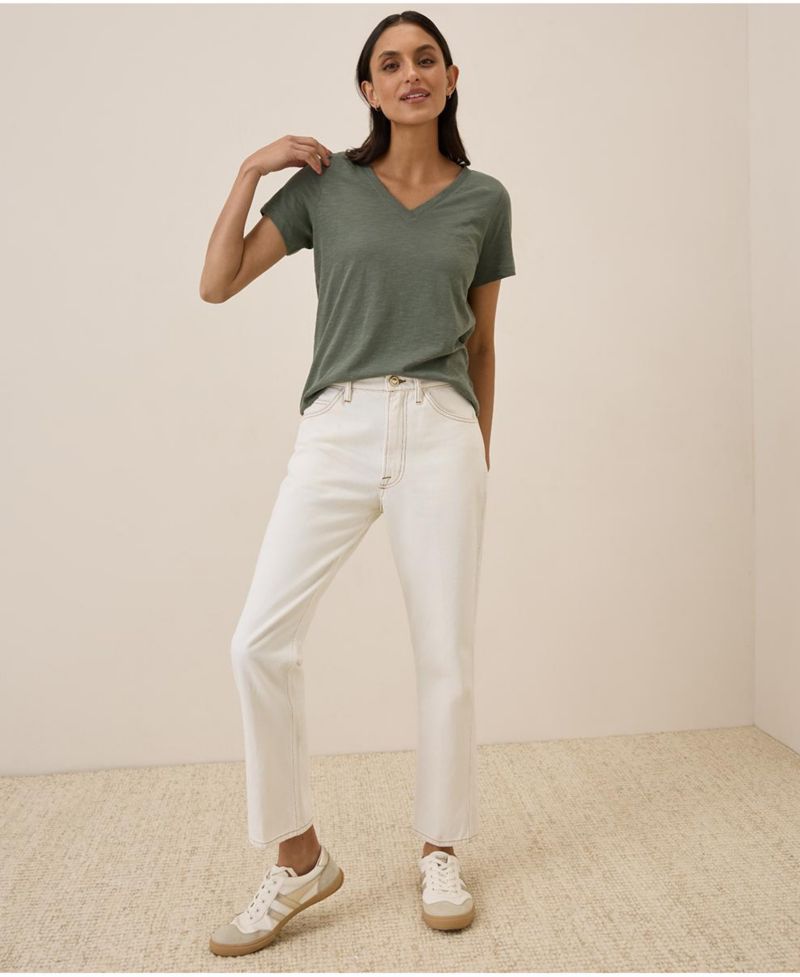 Women's Organic Cotton Featherweight Slub V-Neck Tee