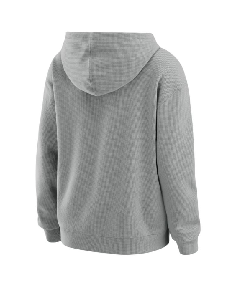 Women's Gray New York Yankees Waffle-Knit Long-Sleeve Hoodie & Lounge Pant Set