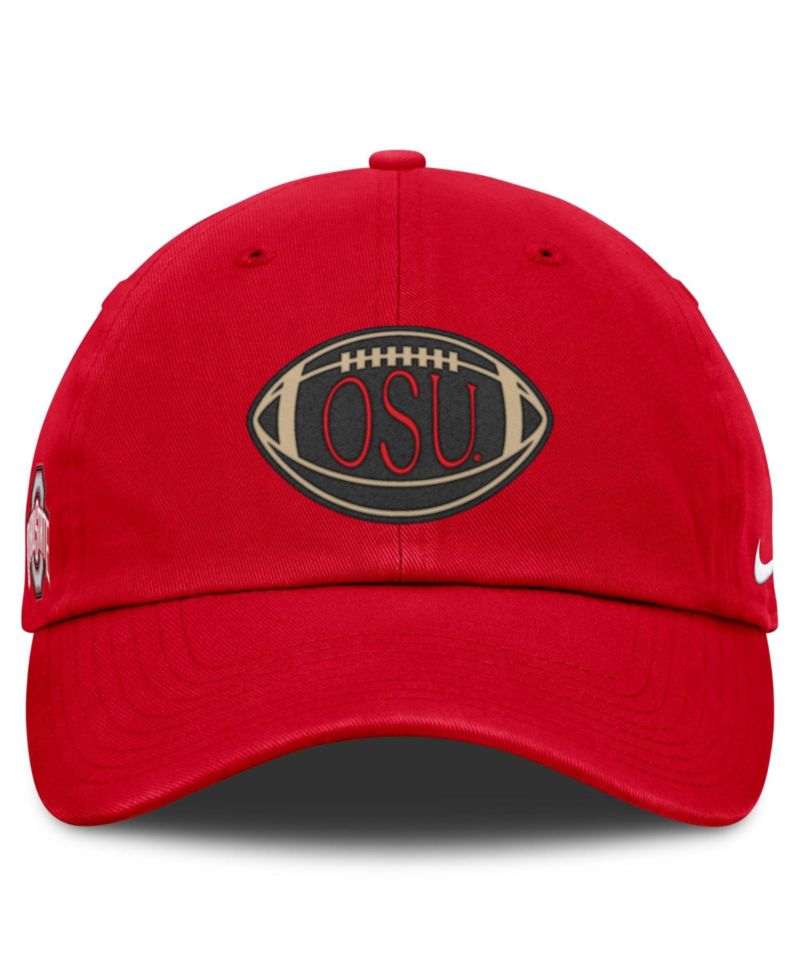 Men's and Women's Scarlet Ohio State Buckeyes Campus Prep Football Club Adjustable Hat