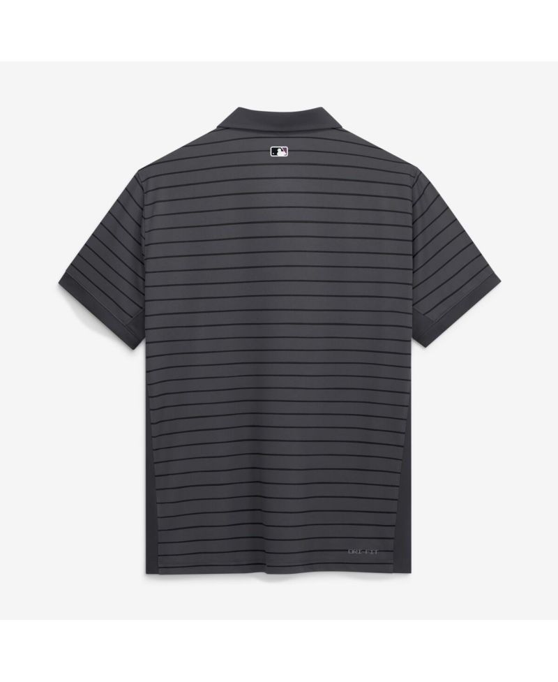 Men's Anthracite/Black New York Mets Authentic Collection City Connect Striped Victory Dri-FIT Polo Shirt