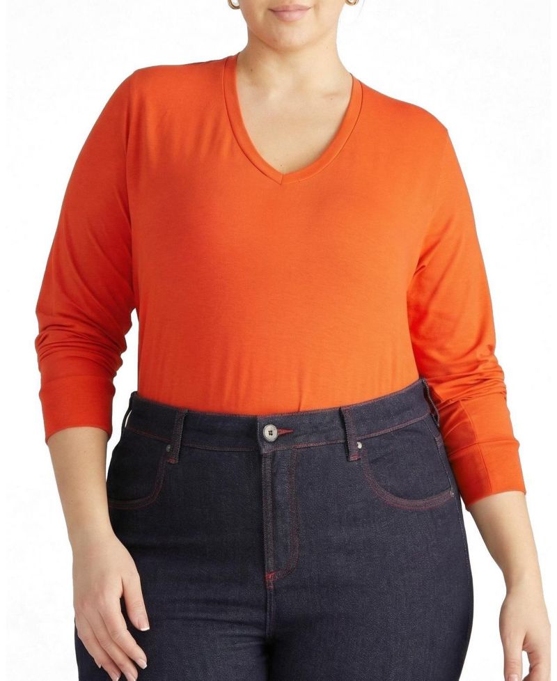 Plus Size Long Sleeve V Rex
