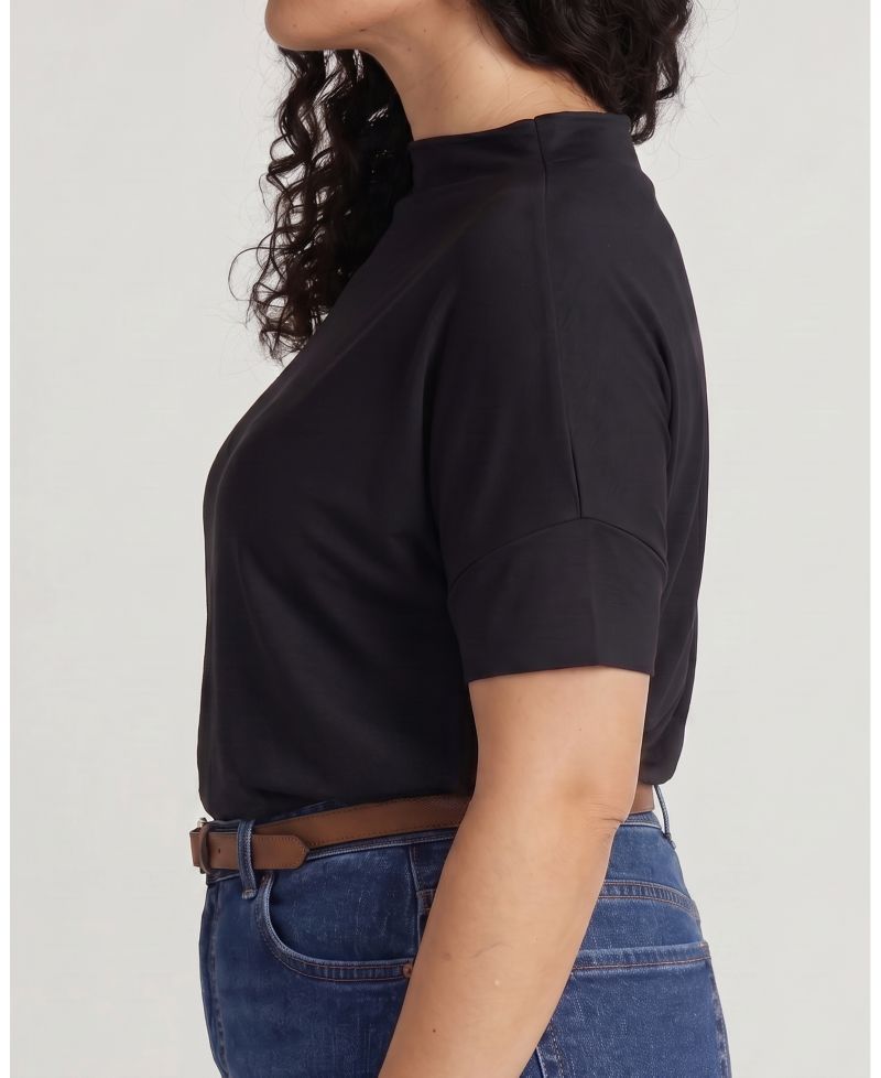Plus Size Petra Mockneck Dolman-Sleeve Rayon-Blend T-Shirt