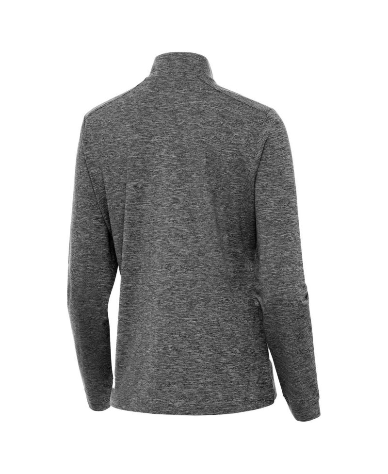 Women's Heather Black Michigan Wolverines Mentor Quarter-Zip Top